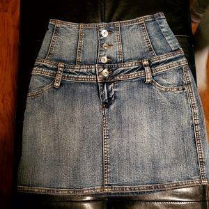 Jean skirt knee length